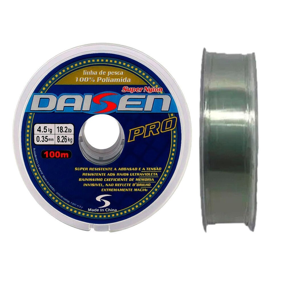 Linha Pesca Monofilamento Daisen Pro 100 Mts 0,35mm- 8,26kg