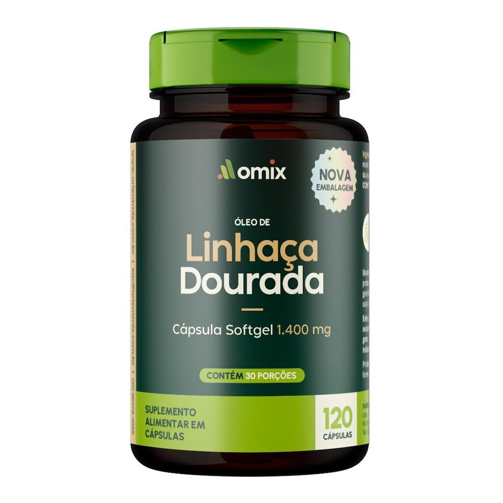 Linhaça Dourada (1 g) - 120 Cápsulas - Omix