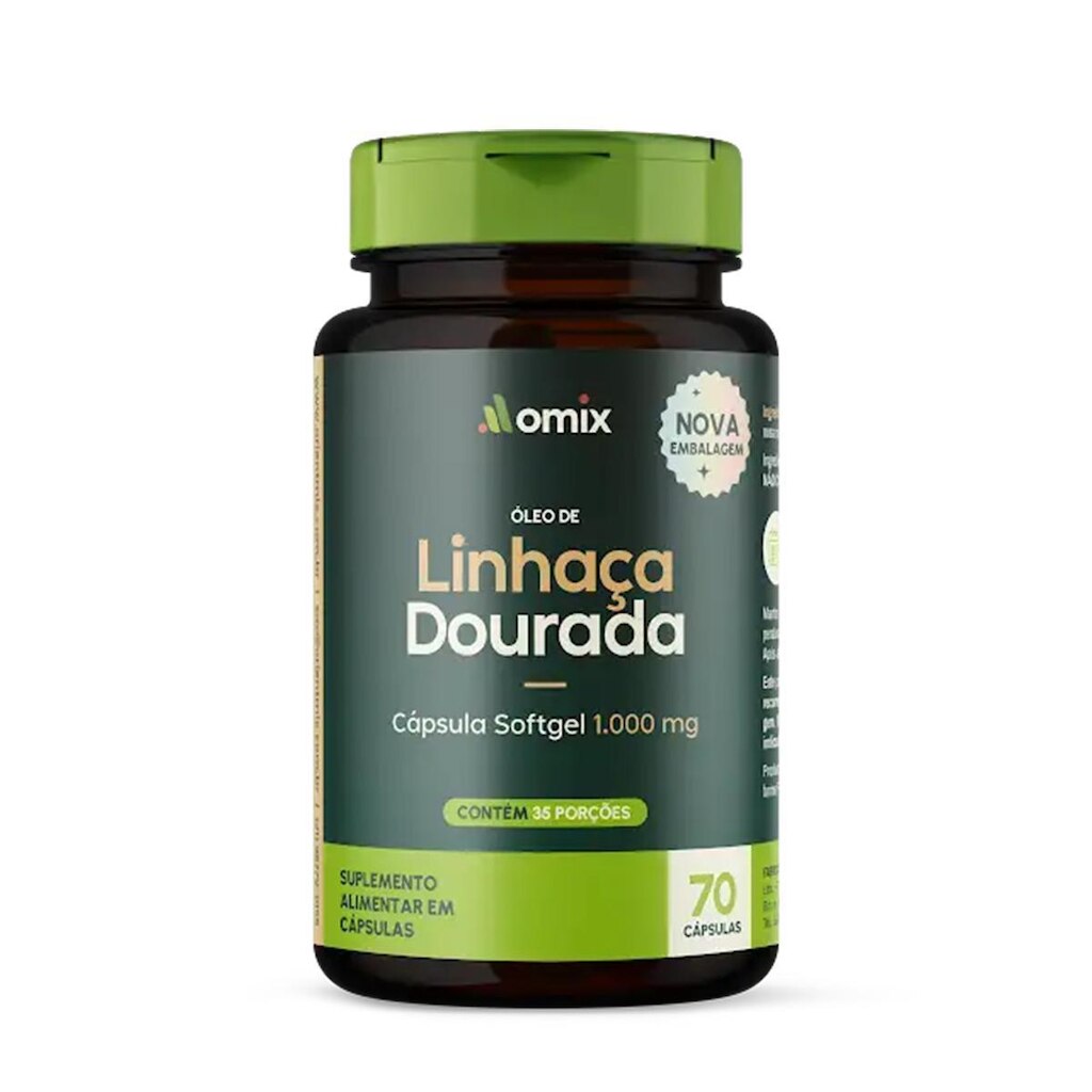 Linhaça Dourada (1 g) - 70 Cápsulas - Omix