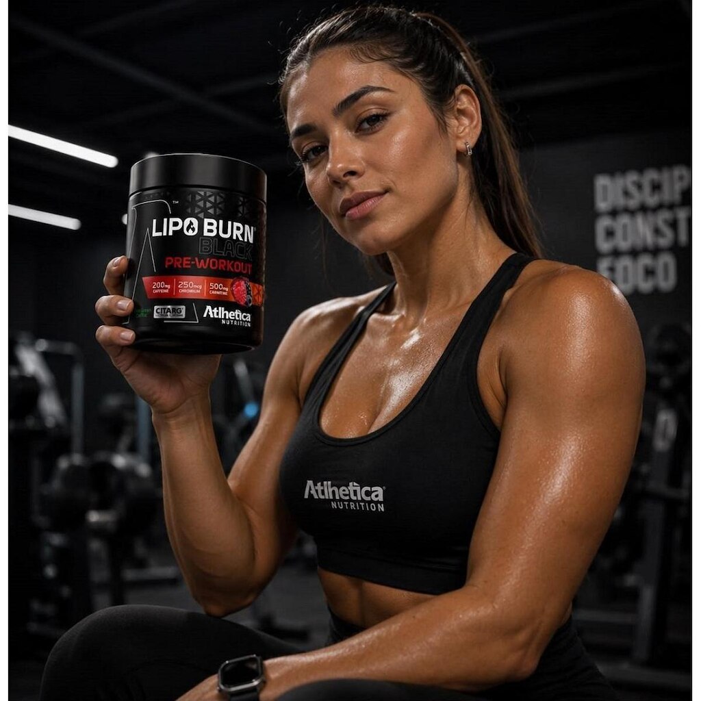 Lipo Burn Black Pré Workout (Pote 200g) Frutas Vermelhas - Atlhetica Nutrition