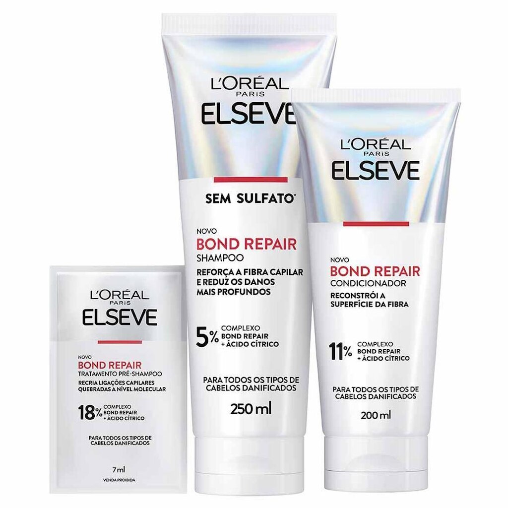 L'Oréal Paris Elseve Bond Repair Kit - Shampoo + Condicionador + Sache Kit