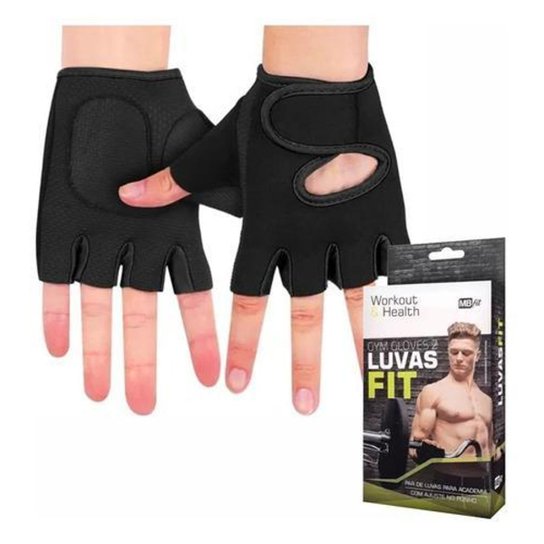 Luva Academia Esporte Musculação Neoprene Unissex - Preto Menor preço em Luva Academia Esporte Musculação Neoprene Unissex - Preto