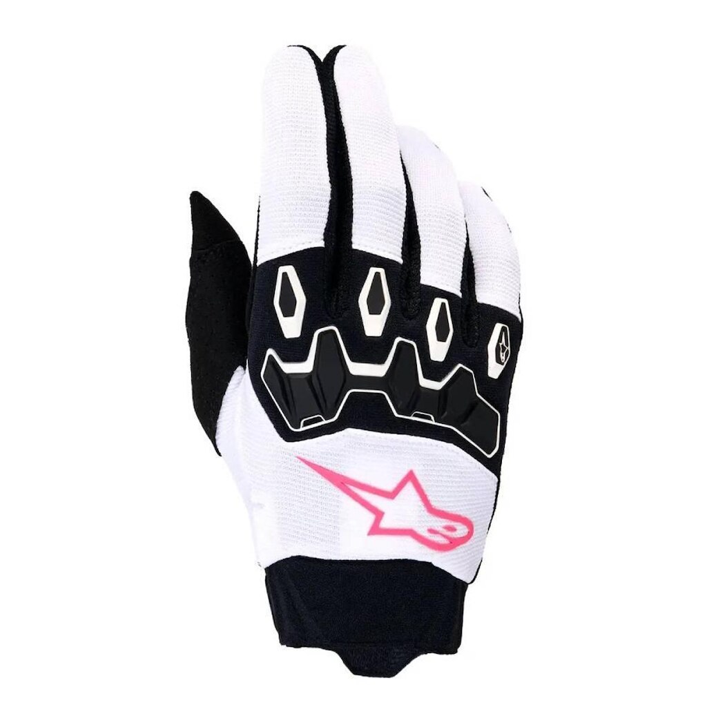 Luva Alpinestars Full Bore V2 Feminina Preto Branco e Rosa