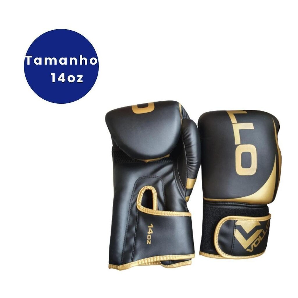 LUVA BOXE E MUAY THAI TRAINING GOLD DOURADA TAMANHO 14OZ VOLLO