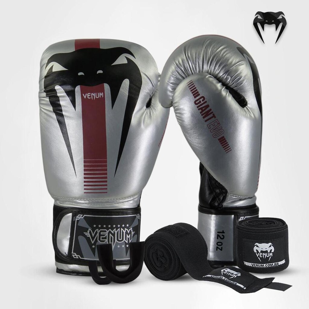 Luva boxe e Muay Thai Venum Giant Evo Pro Silver