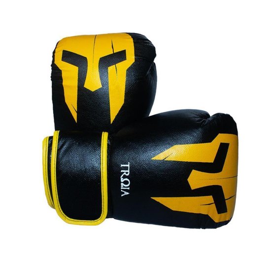 LUVA BOXE MUAY THAI TROIA LIGHT 12OZ AMARELO - Preto+Amarelo Menor preço em LUVA BOXE MUAY THAI TROIA LIGHT 12OZ AMARELO - Preto+Amarelo