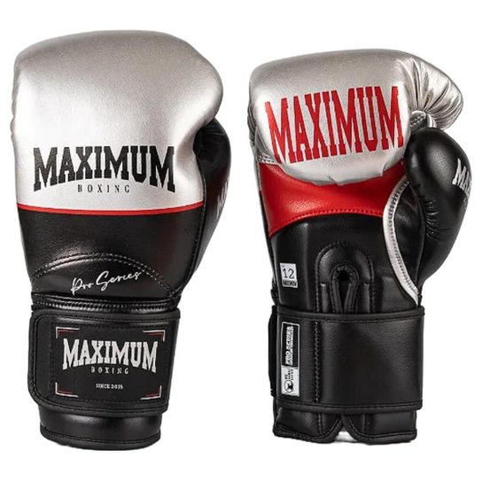 Luva Boxe Profissional Maximum Pro Series Silver