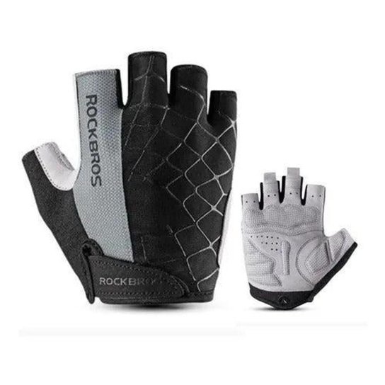 Luva Ciclismo Meio Dedo Spider - Rockbros - G - Preto+Prata Menor preço em Luva Ciclismo Meio Dedo Spider - Rockbros - G - Preto+Prata