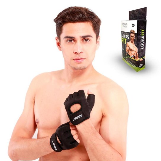 Luva De Academia Feminina Musculação Punho Treino - Preto Menor preço em Luva De Academia Feminina Musculação Punho Treino - Preto
