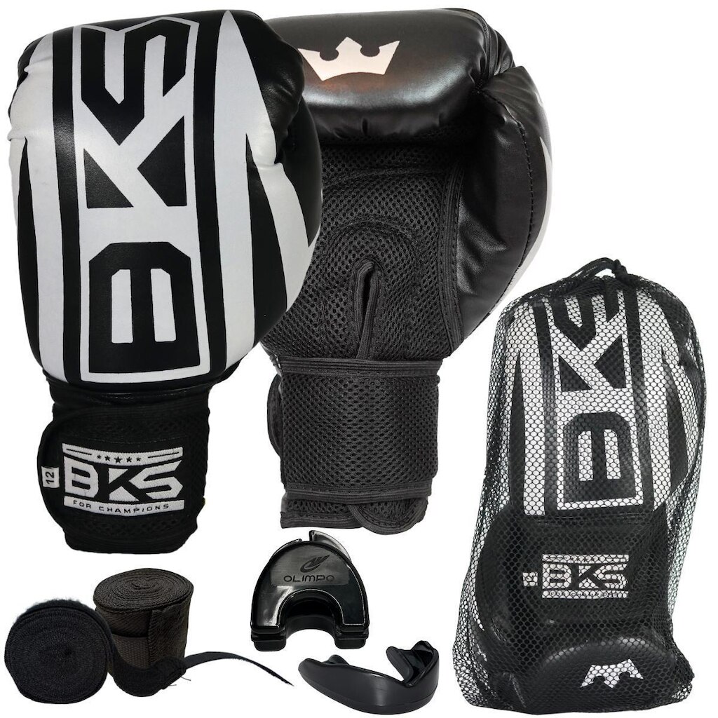 Luva de Boxe e Muay Thai KickBoxing Bandagens 3 Metros Bucal e Case Classic Bks