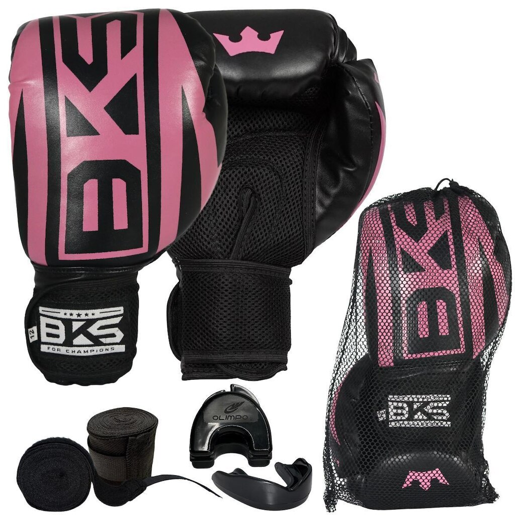 Luva de Boxe e Muay Thai KickBoxing Bandagens 3 Metros Bucal e Case Classic Bks