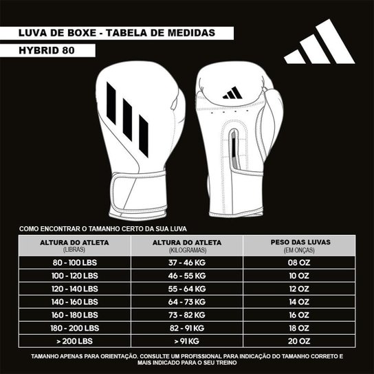 Luva de Boxe em PU adidas Hybrid 80
