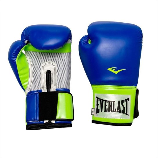 Luva de Boxe Everlast Treino Pro Style - Azul+Verde Menor preço em Luva de Boxe Everlast Treino Pro Style - Azul+Verde