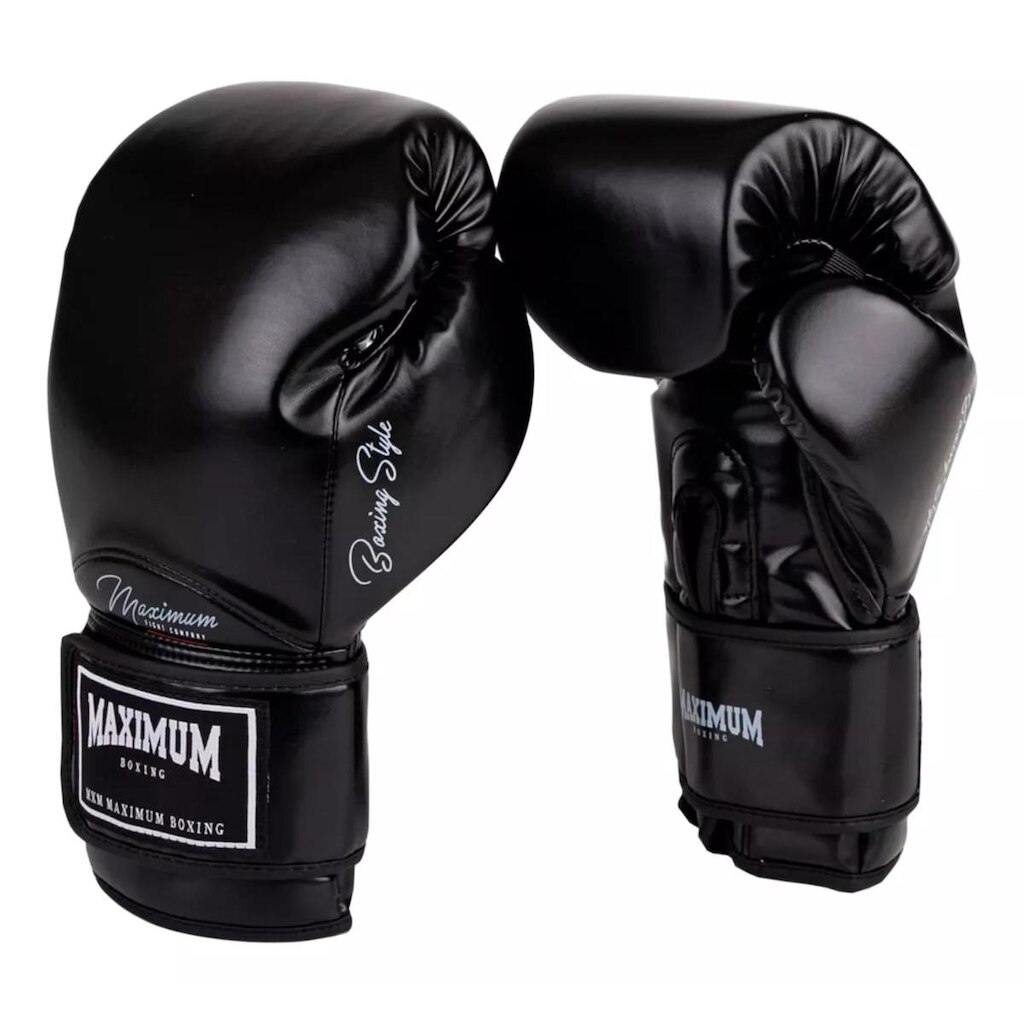 Luva de Boxe Maximum Classic Preto Muay Thai Kickboxing