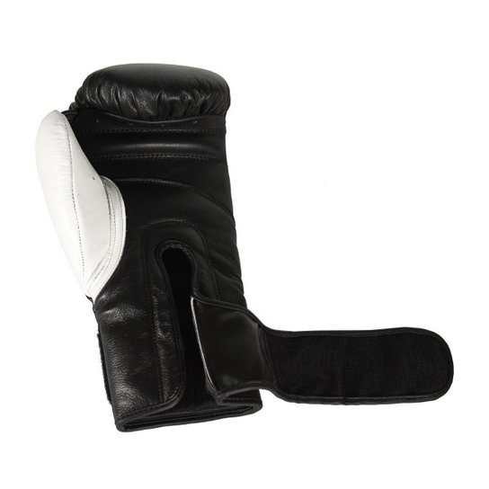 Luva de Boxe MKS Combat Rustic Black White Couro