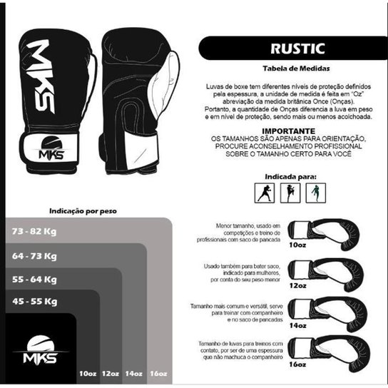 Luva de Boxe MKS Combat Rustic