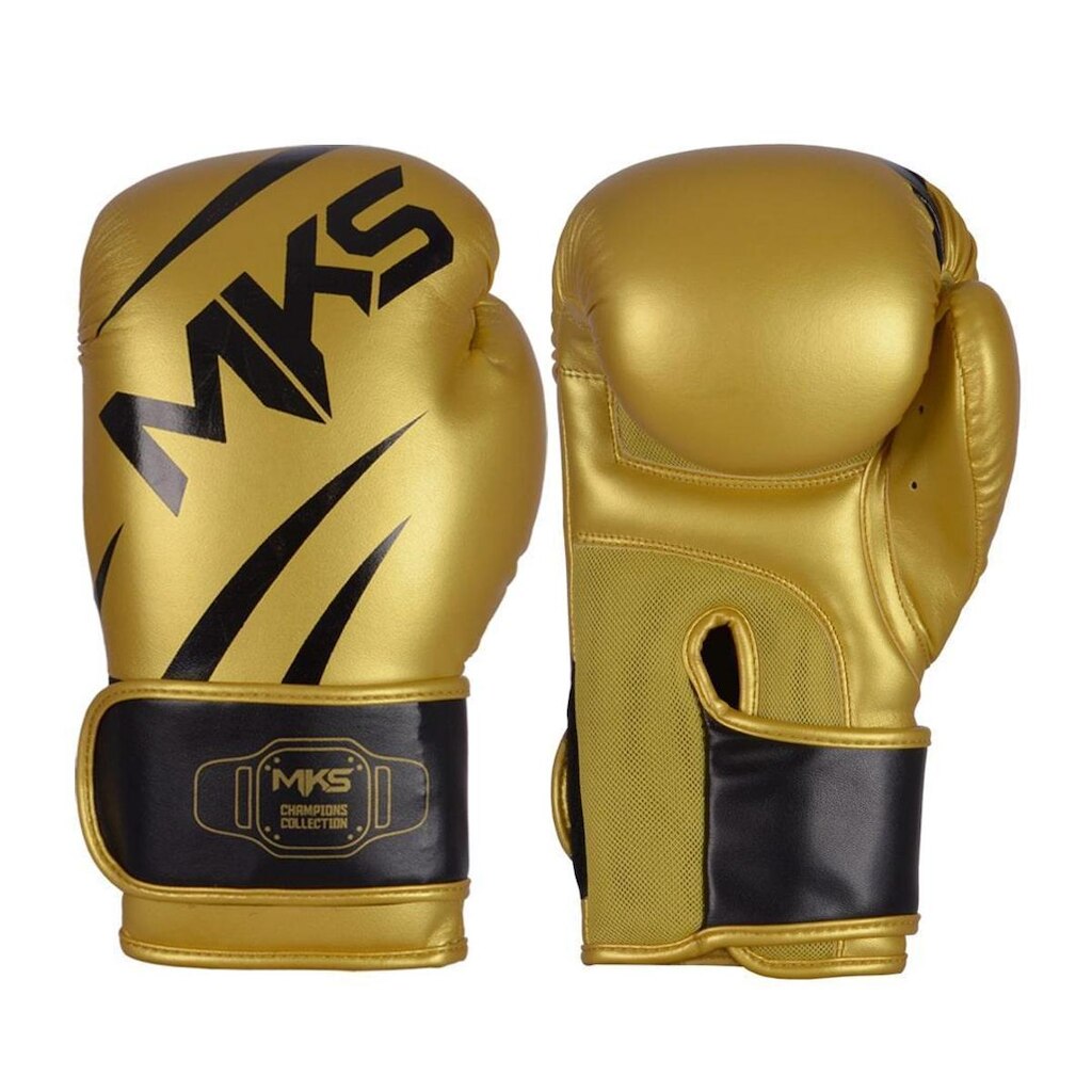 Luva de Boxe Muay Thai Champion Dourado e Preto MKS Combat