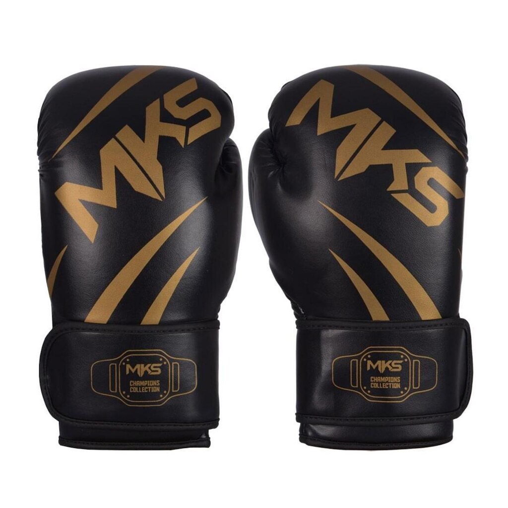 Luva de Boxe Muay Thai Champion Preto e Dourado MKS Combat