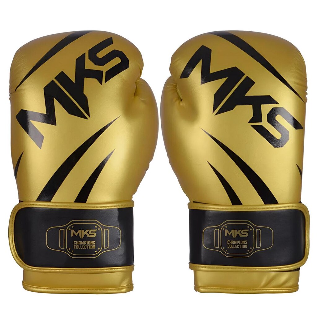 Luva de Boxe Muay Thai Champions III Dourado e Preto MKS Combat
