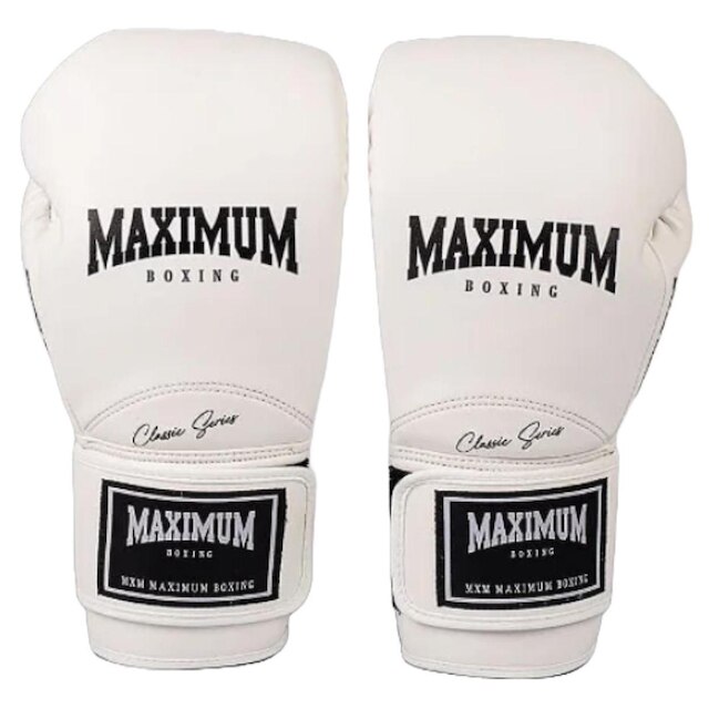 Luva de Boxe Muay Thai Kickboxing New Classic Branco Maximum