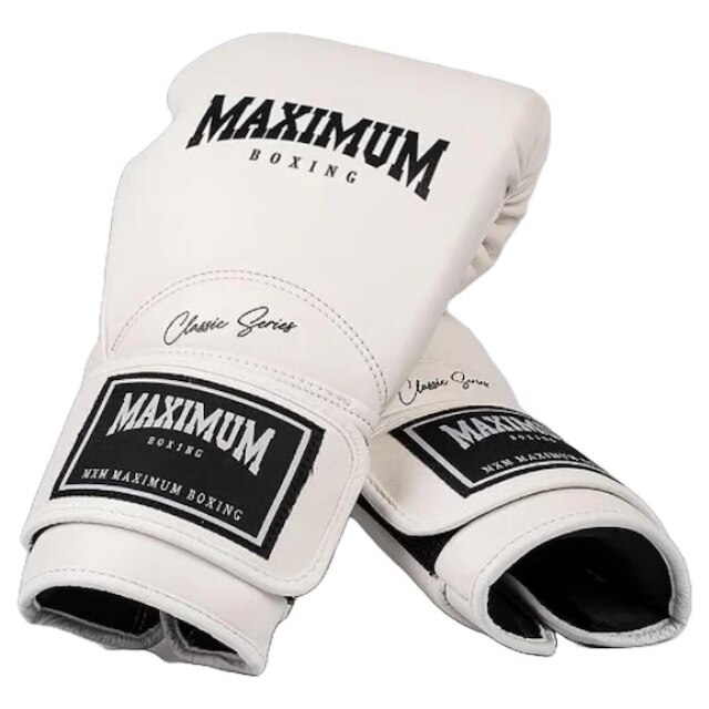 Luva de Boxe Muay Thai Kickboxing New Classic Branco Maximum