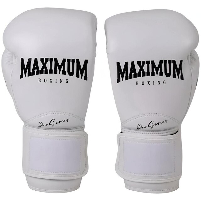 Luva de Boxe Muay Thai Kickboxing Profissional Branca Maximum Pro Series