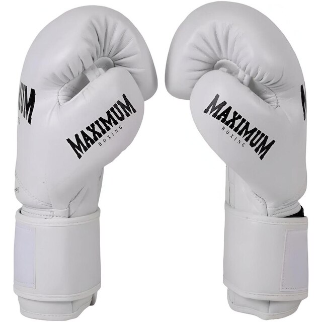 Luva de Boxe Muay Thai Kickboxing Profissional Branca Maximum Pro Series