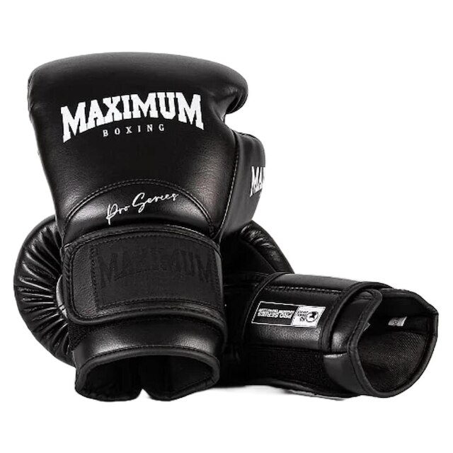 Luva de Boxe Muay Thai Kickboxing Profissional Preto Maximum Pro Series