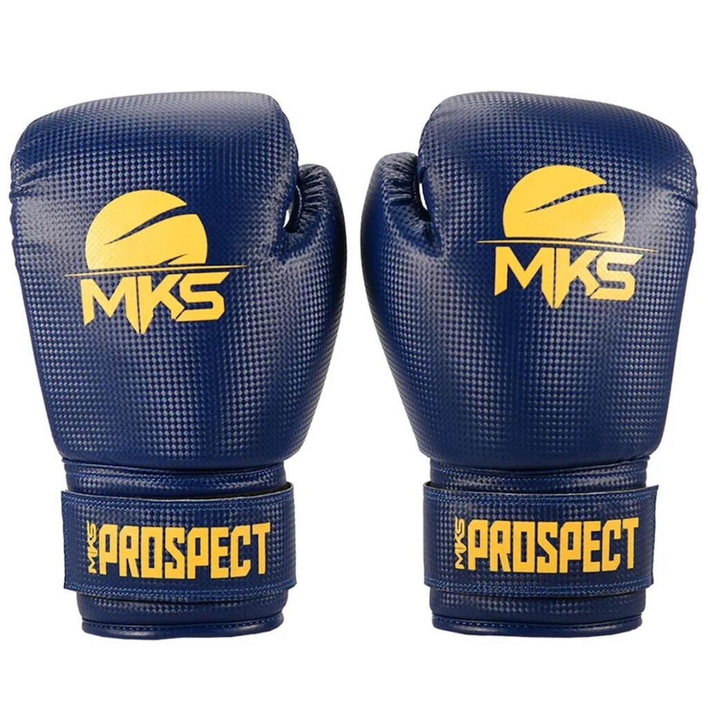 Luva de Boxe Muay Thai Kickboxing PU Prospect Azul e Amarelo MKS Combat
