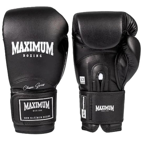 Luva de Boxe Muay Thai Maximum New Classic Black