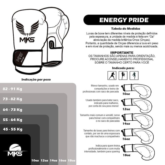 Luva de Boxe Muay Thai MKS Energy Pride Line