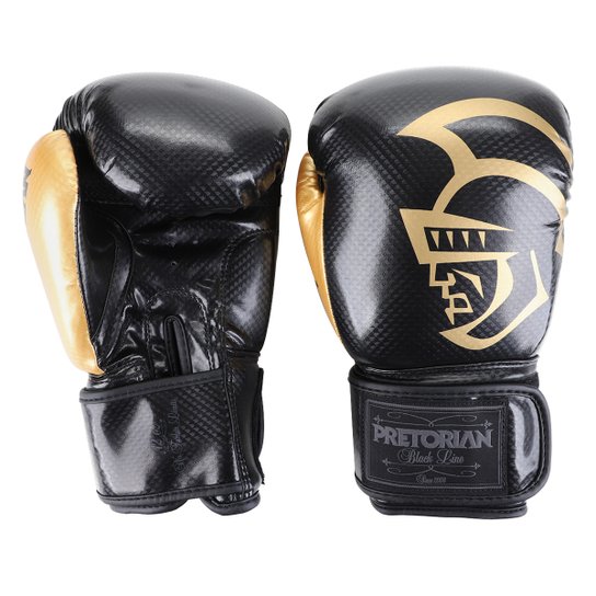 Luva de Boxe/ Muay Thai Pretorian Black Line 12 Oz - Preto+Dourado Menor preço em Luva de Boxe/ Muay Thai Pretorian Black Line 12 Oz - Preto+Dourado
