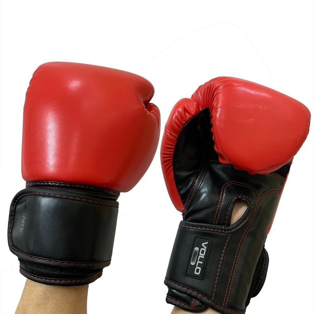 Luva de Boxe Vollo Training VFG804 12OZ Vermelha e Preta
