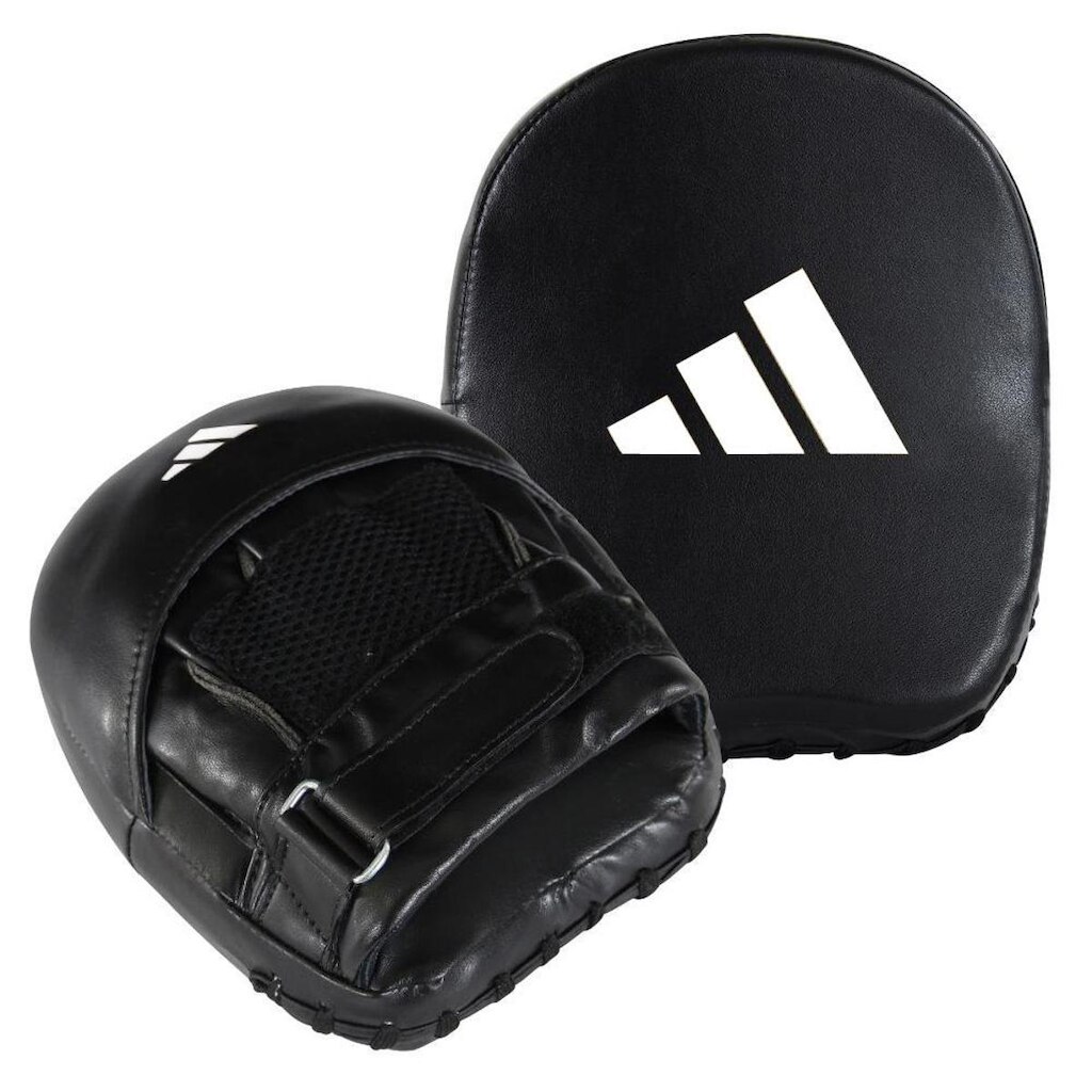 Luva de Foco Curta em couro adidas Elite Mini Mitt Square PRETA E BRANCA