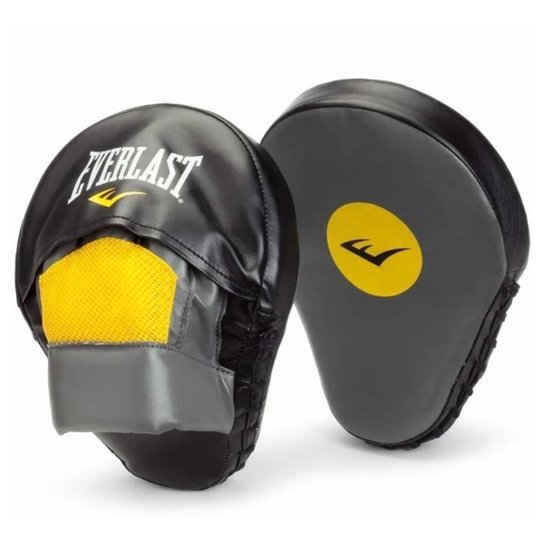 Luva de Foco Everlast Manopla Punch Mitts - Amarelo+Cinza Menor preço em Luva de Foco Everlast Manopla Punch Mitts - Amarelo+Cinza