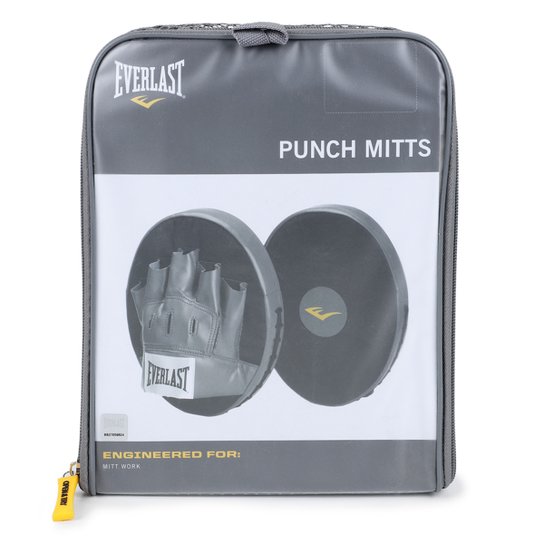Luva de Foco Everlast Manopla Punch Mitts - Preto+Cinza Menor preço em Luva de Foco Everlast Manopla Punch Mitts - Preto+Cinza