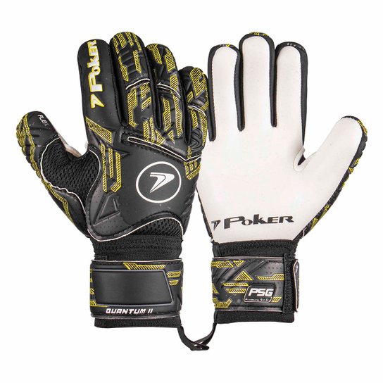 Luva de Goleiro Campo Profissional Poker Quantum II - Preto+Amarelo Menor preço em Luva de Goleiro Campo Profissional Poker Quantum II - Preto+Amarelo