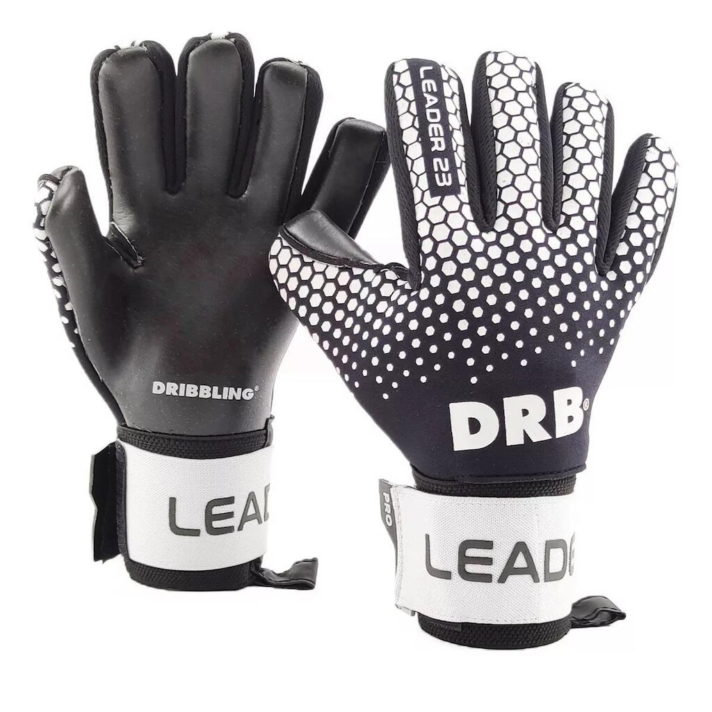 Luva de Goleiro Dribbling Leader 22 PRO SR Masculino - Preto e Branco