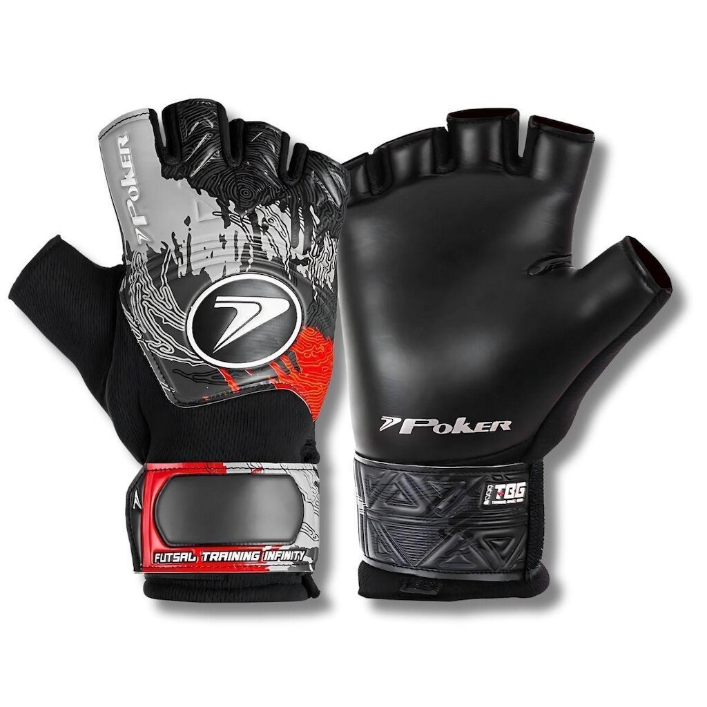 Luva de Goleiro Futsal Campo Society Sem Dedos Poker Infinity Training Profissional