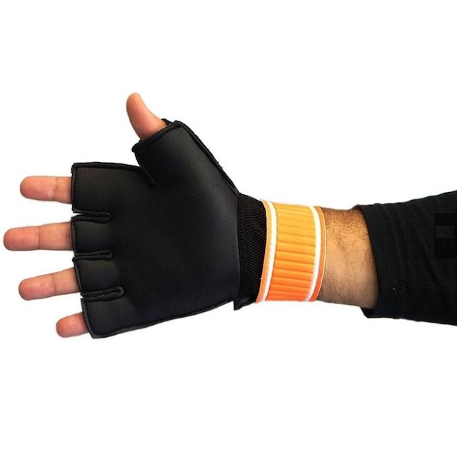 Luva de Goleiro Futsal Preto com Laranja - Progne