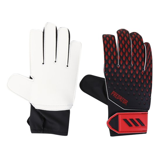 Luva de Goleiro Juvenil Adidas Pretador 20 Training - Preto+Vermelho