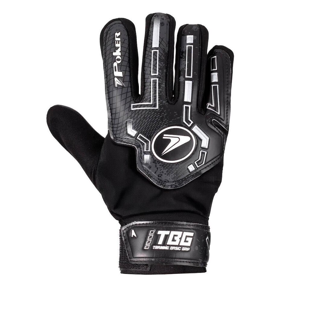 Luva de Goleiro Poker Campo Training Basic Adulto Preto e Prata - Masculino