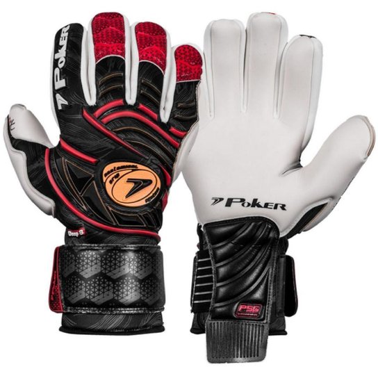 Luva de Goleiro Poker Deep 8 Profissional - Preto+Vermelho Menor preço em Luva de Goleiro Poker Deep 8 Profissional - Preto+Vermelho
