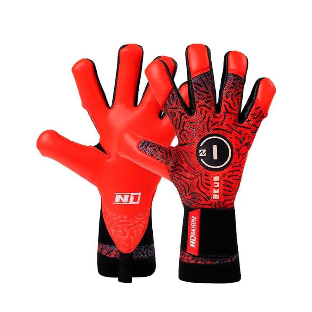 Luva de Goleiro Profissional N1 Zeus 2.0 - Preto+Vermelho | Netshoes