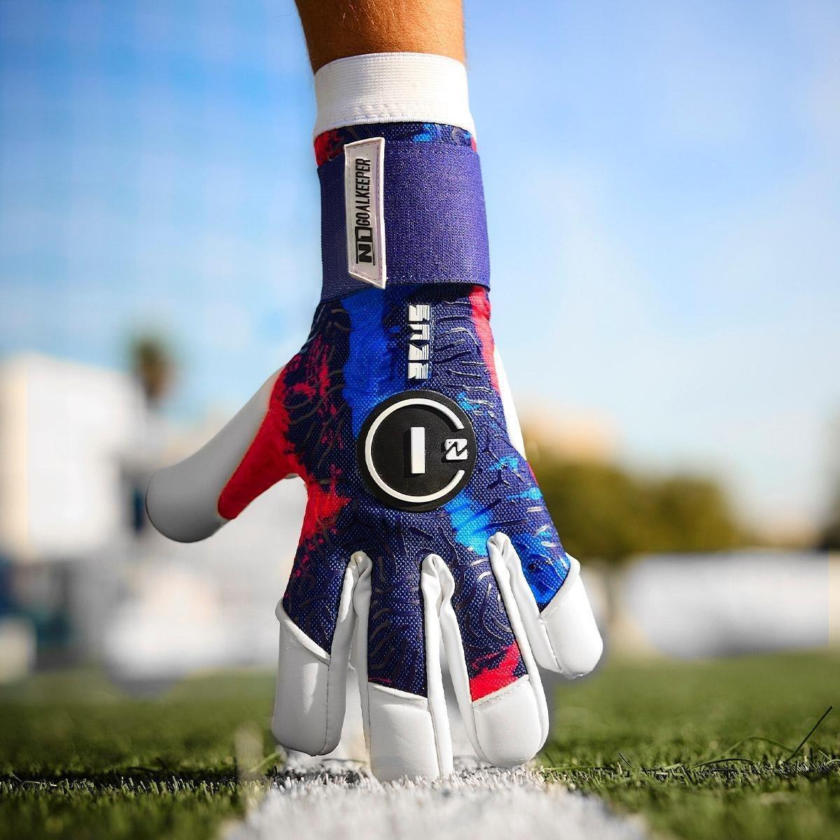 Luva de Goleiro Profissional N1 Zeus 2.0 - Azul+Branco | Netshoes