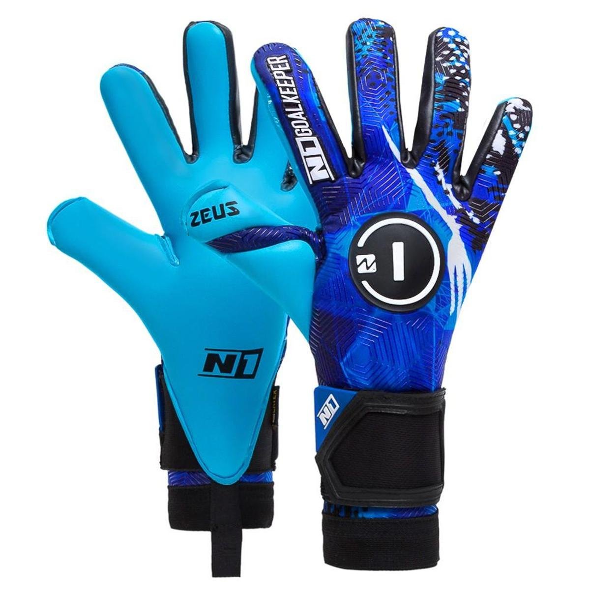 Luva de Goleiro Profissional N1 Zeus Blue Menor preço em Luva de Goleiro Profissional N1 Zeus Blue
