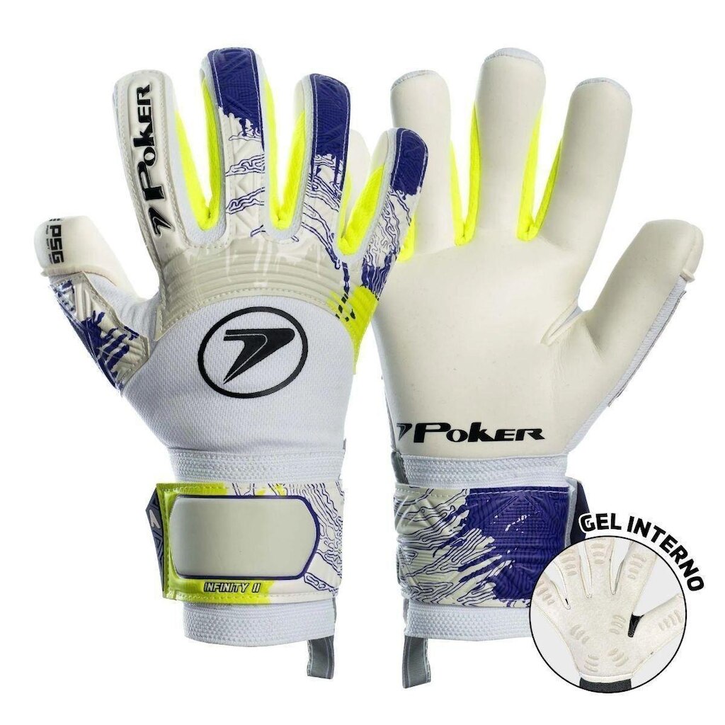 Luva de Goleiro Profissional Poker Infinity II - BRANCO 9