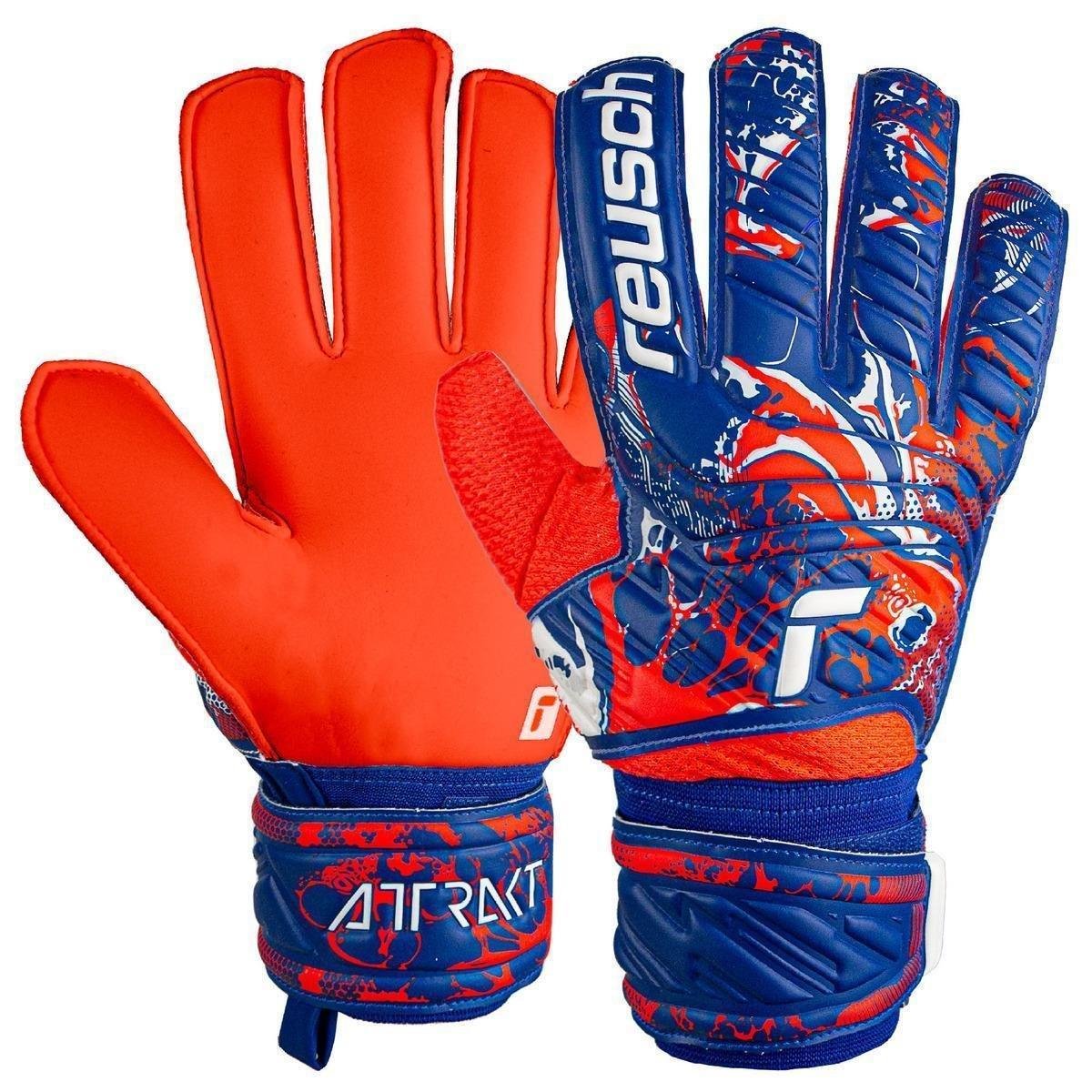 Luva de Goleiro Reusch Attrakt Solid - Azul Menor preço em Luva de Goleiro Reusch Attrakt Solid - Azul