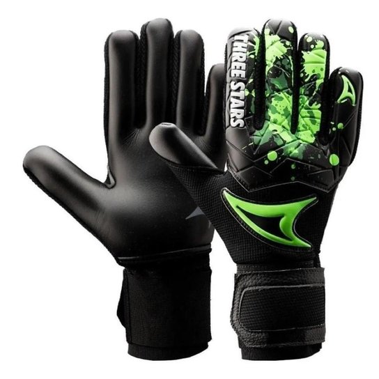 Luva De Goleiro Three Stars Kick Verde Profissional|Tamanho 10 - Preto Menor preço em Luva De Goleiro Three Stars Kick Verde Profissional|Tamanho 10 - Preto