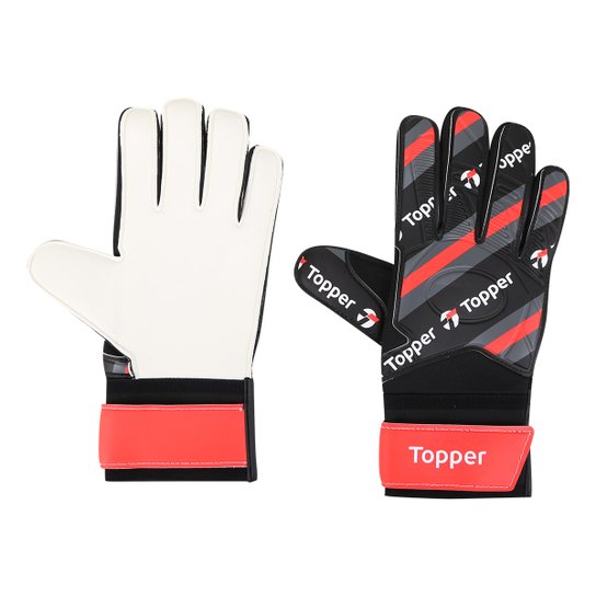 Luva de Goleiro Topper identity - Preto+Vermelho Menor preço em Luva de Goleiro Topper identity - Preto+Vermelho